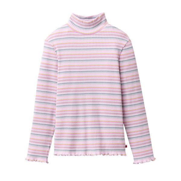 People Wear Organic Langarmshirt mit Stehkragen gestreift GOTS