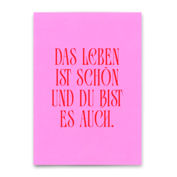Postkarte Das Leben ist schön - Deli Cards