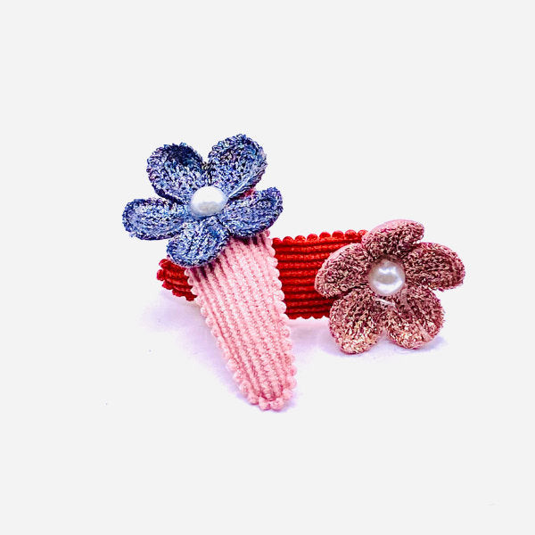 Mimis Glow Haarspange Rosa Blumen