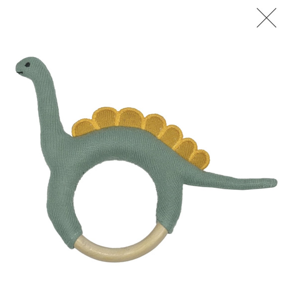 Ringrassel mit Dino grün