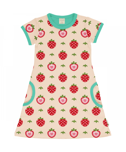 Maxomorra Kurzarmkleid Strawberry