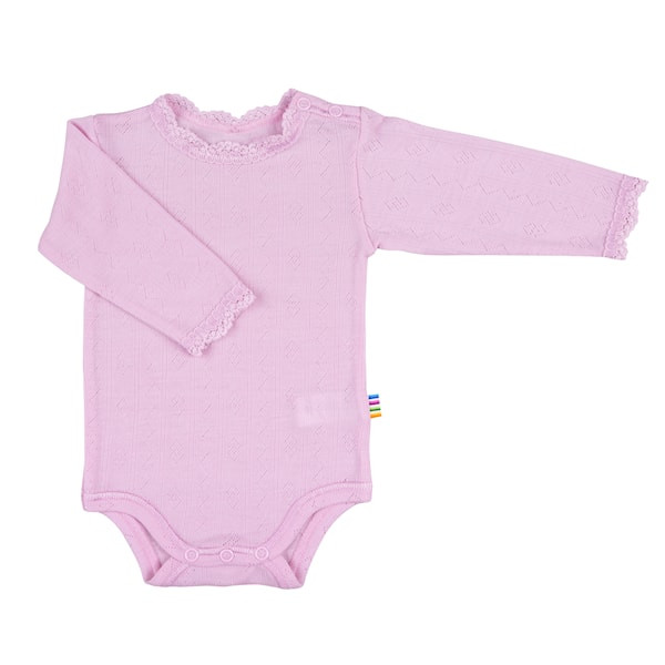 Langarm Body langarm Wolle-Seide rosa