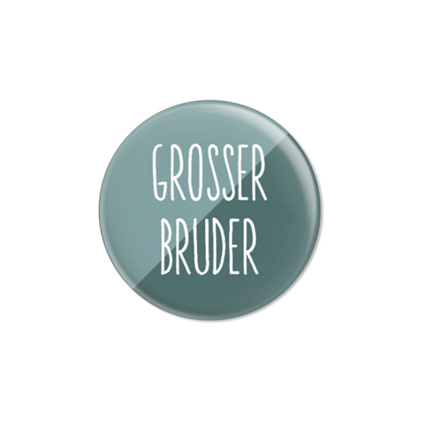 Ava & Yves Button Großer Bruder zweifarbig petrol