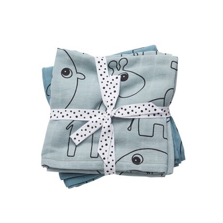 Done by Deer Pucktücher 2-pack contour blau extra groß XL