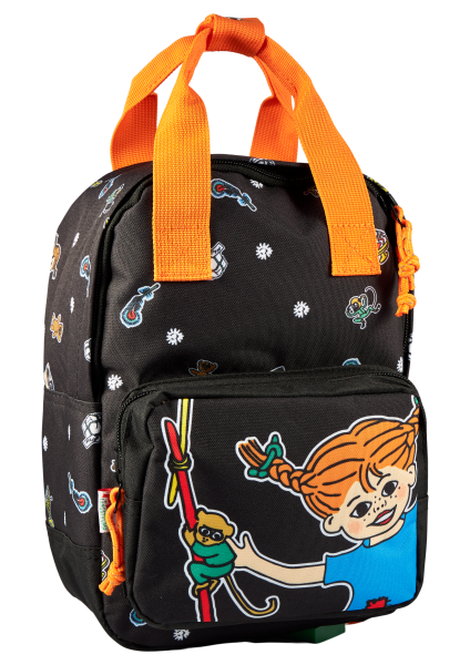 Rucksack 'Pippi Langstrumpf schwarz/orange'