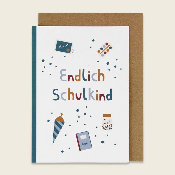 Ava & Yves Klappkarte Endlich Schulkind blau