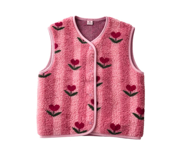 Wollweste Adult Cherry Button