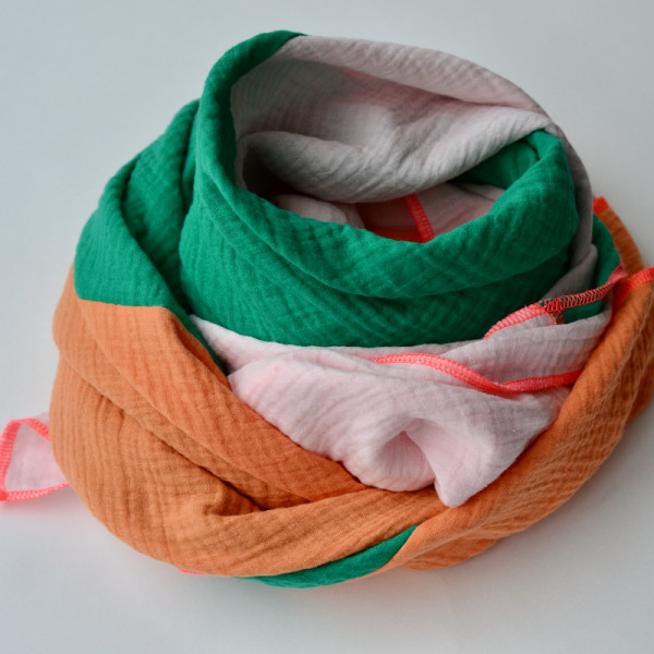 Rasmussons Halstuch groß green/orange/soft rosé