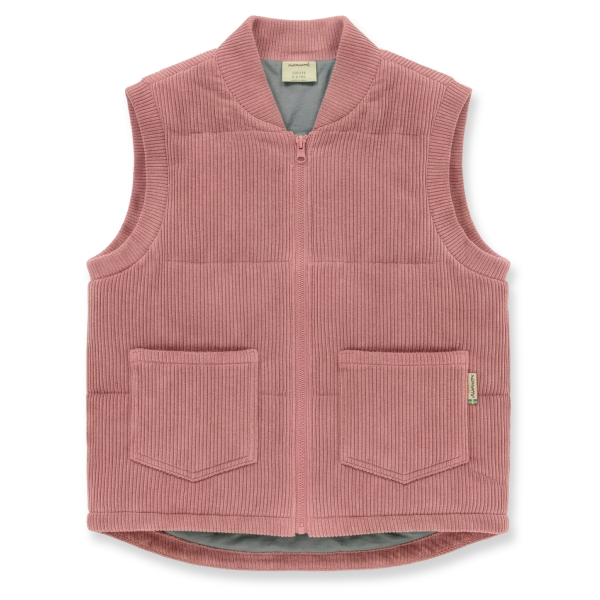 Weste gefüttert Cord Rosa - Maxomorra