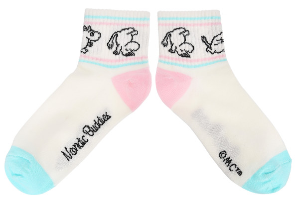Nordic Buddies Mumin Sneaker Tennis Socken hellblau rosa Gr. 36-42