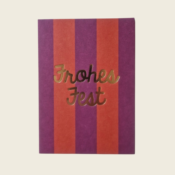 Ava & Yves Postkarte Weihnachten Frohes Fest mit Goldfolie