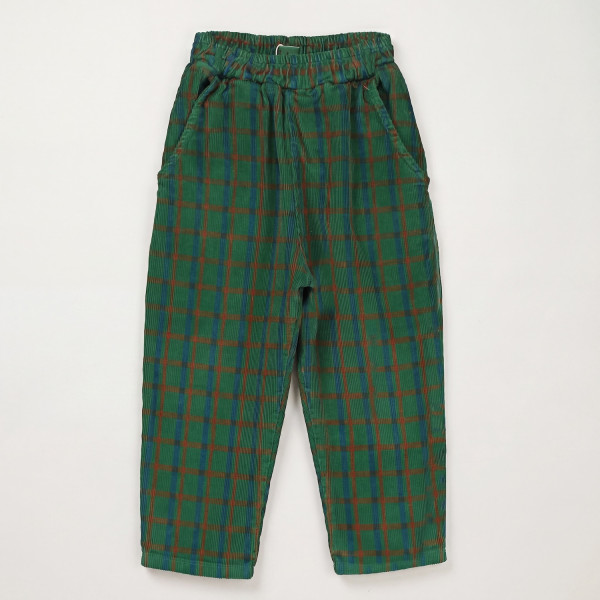 Lötiekids CORDUROY WIDE PANTS kariert grün