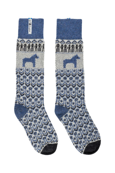 Wollsocken 'Dalarna Blau' - Öjbro