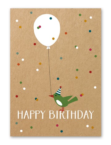 Tante Trudel Karte Happy Birthday Vogel