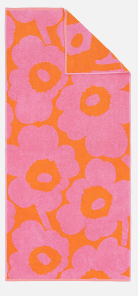 Marimekko Handtuch Unikko Duschhandtuch rosa orange
