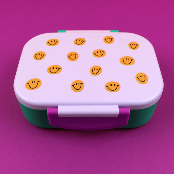 Ava & Yves Lunchbox mit Unterteilung Smile, flieder grün violett