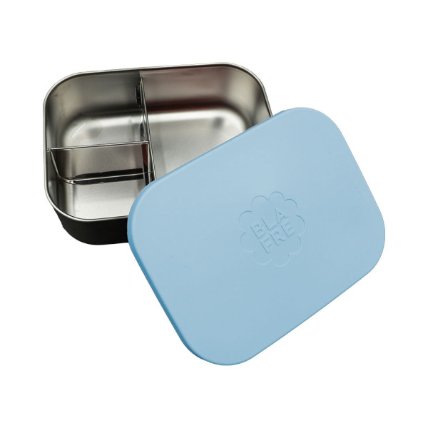 Brotdose Edelstahl 3 Fächer blau - Blafre