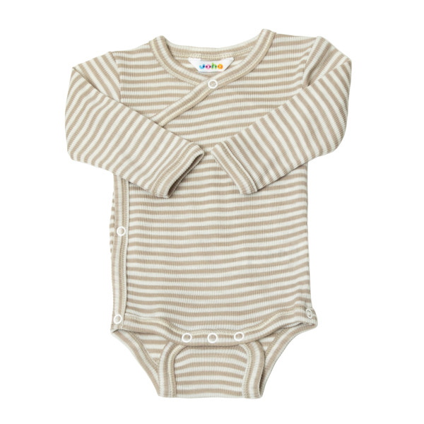 Joha Langarmbody Stripes beige weiß