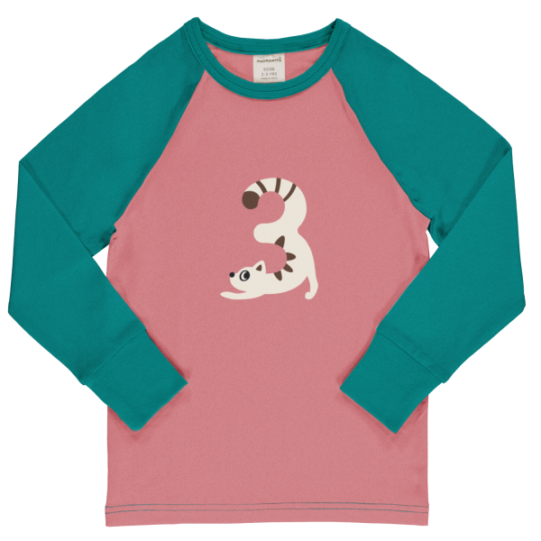 Langarmshirt 'Geburtstag 3 Rosa' - Maxomorra
