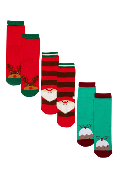 Blade & Rose Socken Weihnachten Santa & Rentier 3er Pack