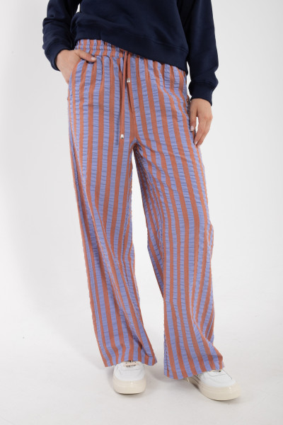 Damen Hosen Seersucker Light Rust/Lila Danenynne