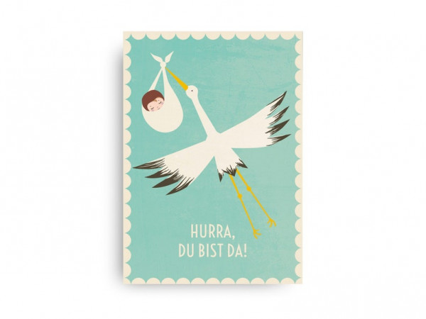 Monimari Karte Hurra Storch blau
