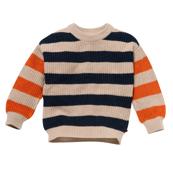 People Wear Organic Strickpullover beige blau orange gestreift