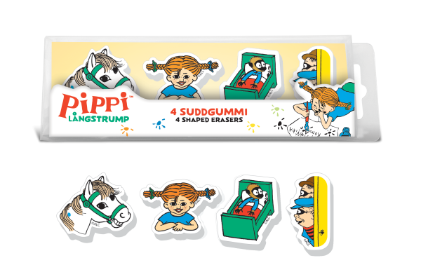 Radiergummi 'Pippi Langstrumpf & Herr Nilsson' 4er Set