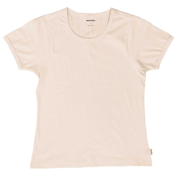 Meyadey T-Shirt Rib Damen beige Ivory