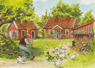 Postkarte Pettersson & Findus kleiner Findus