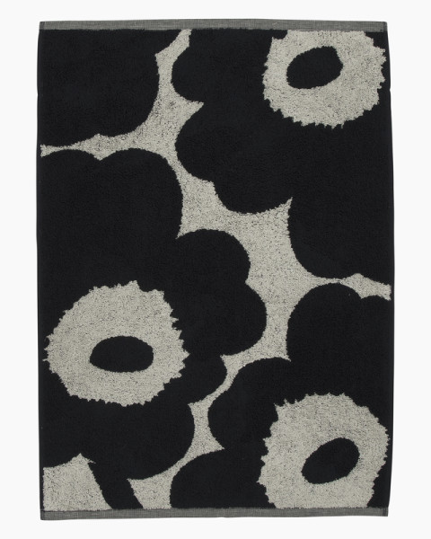 Marimekko Handtuch Unikko Handtuch schwarz grau