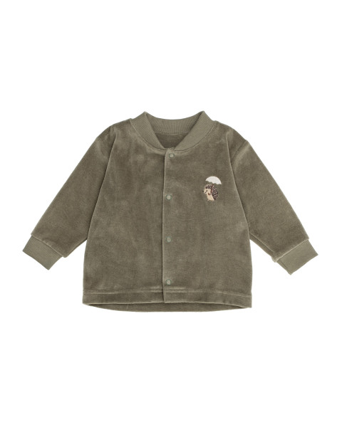 Jacke Embroided Khaki velour- organic