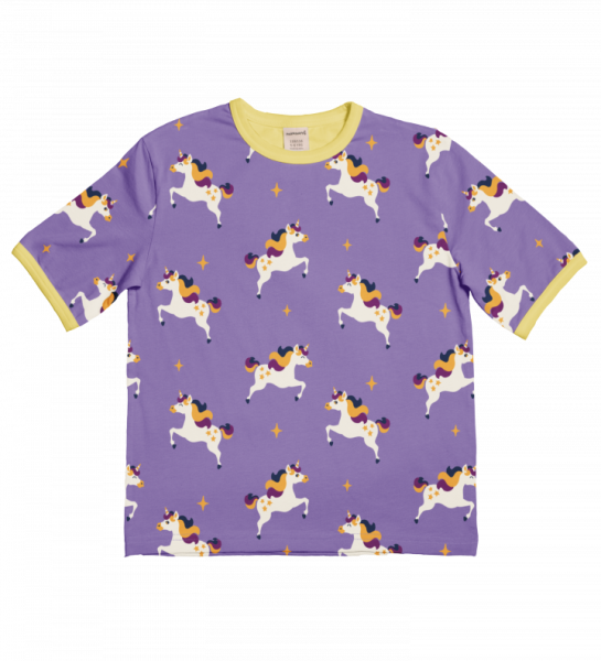 T-Shirt Oversize Unicorn Lila - Maxomorra