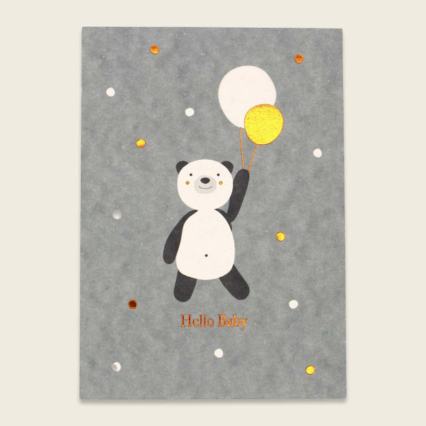 Ava & Yves Postkarte Panda mit Balloon