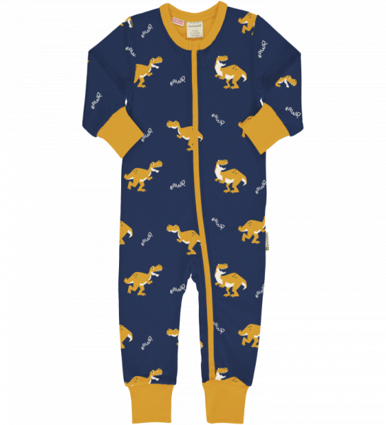 Langarmstrampler Zipper 'T-Rex' - Maxomorra