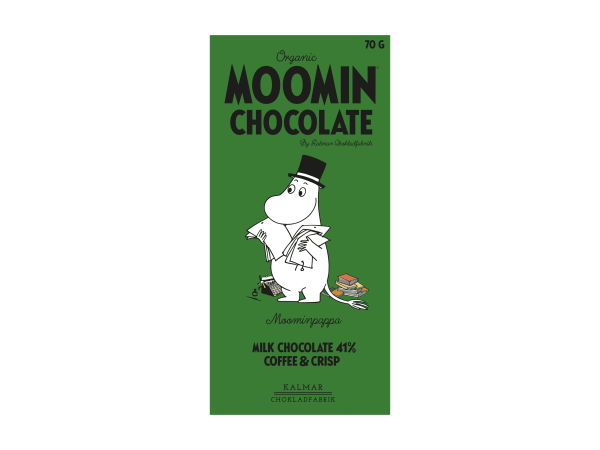 Mumin-Schokolade Muminpapa - Vollmilchschokolade mit Kaffee & Krokant 70g - bio