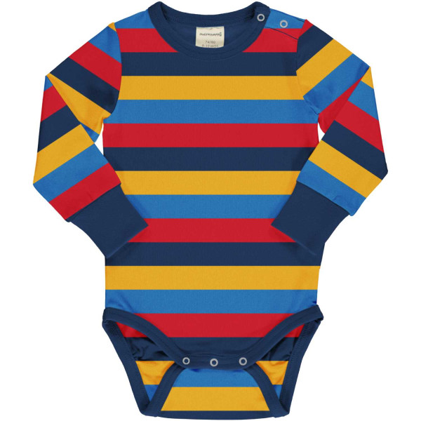 Maxomorra Body Langarm Streifen Blue blau