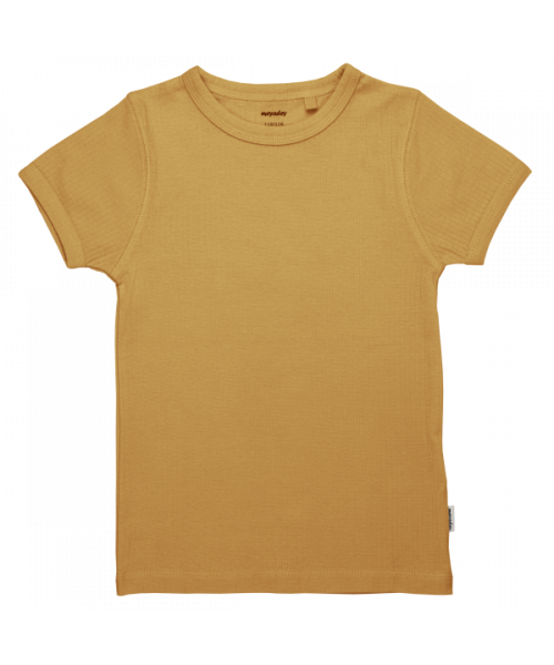 Meyadey T-Shirt Basic Rib gelb Honeycomb