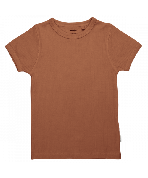 Meyadey T-Shirt Basic Rib braun Claystone