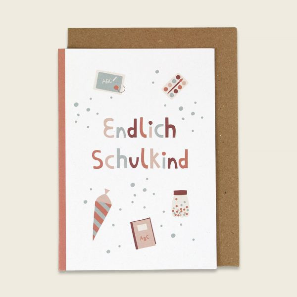 Ava & Yves Klappkarte Endlich Schulkind rosa