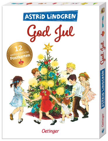 Postkarten Set Astrid Lindgren 'God Jul' - 12 Stück