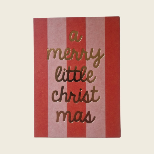 Ava & Yves Postkarte Weihnachten A Merry Little Christmas mit Goldfolie