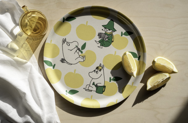 Tablett rund Joyful Apples Mumin