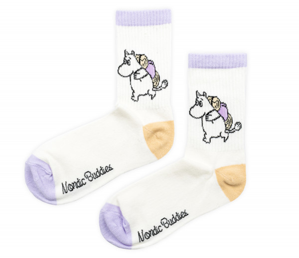 Nordic Buddies Mumin lila beige Tennis Socken Gr. 36-42