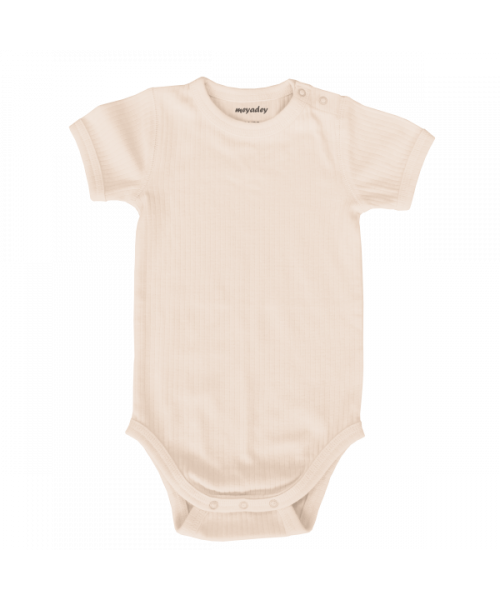 Meyadey Body Kurzarm Rib Basic beige Ivory