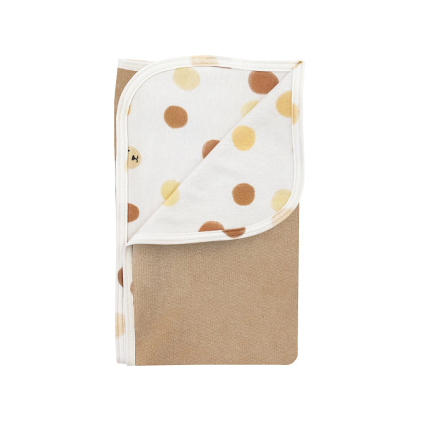 Babydecke Velour 'Beige Dots' - organic