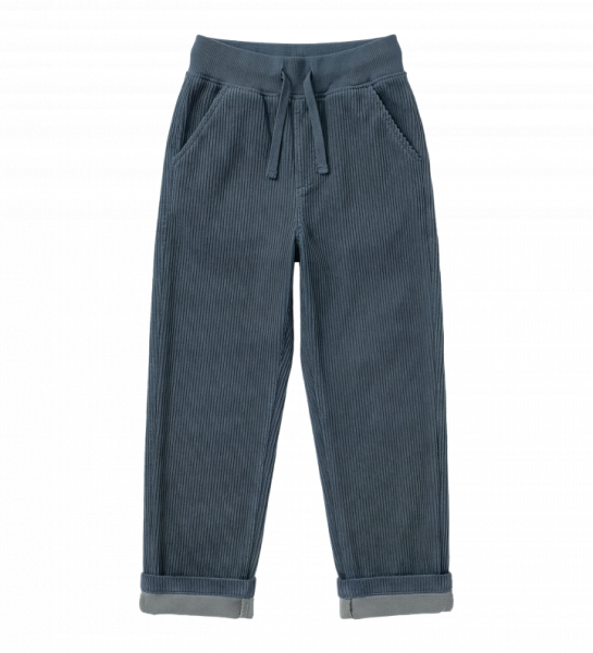Hose Corduroy Blau mit Bündchen - Maxomorra