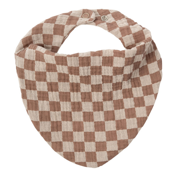 Babyhalstuch Muslin Brown/Sand Gingham - organic