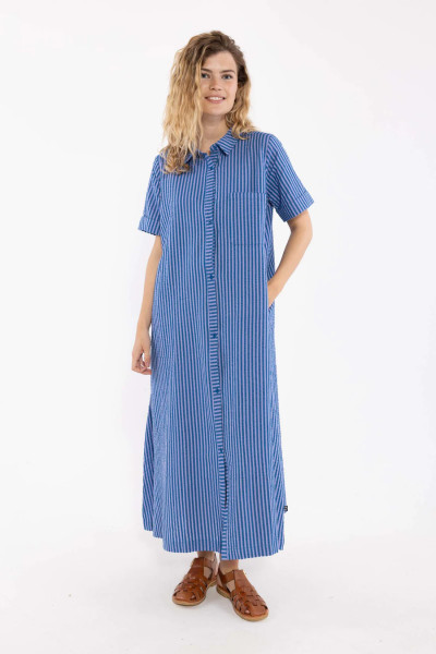 Kleid Danapril Seersucker Blue/Light Lilac