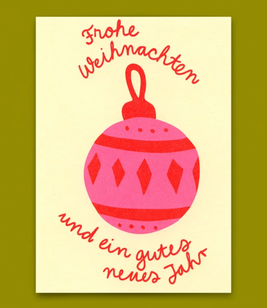 Postkarte Frohe Weihnachten und ein gutes neues Jahr - Deli Cards